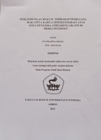 Image of Perlindungan Hukum Terhadap Pemegang Hak Cipta Karya Sinematografi Atas Situs Penyedia Streaming Gratis Di Media Internet