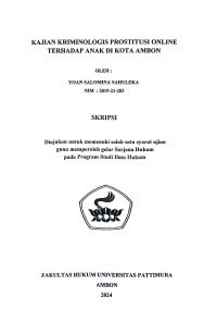 Image of Kajian Kriminologis Prostitusi Online Terhadap Anak Di Kota Ambon