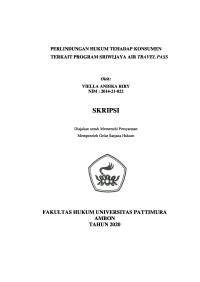 Image of Perlindungan Hukum Terhadap Konsumen Terkait Program Sriwijaya Air Travel Pass