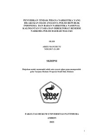 Image of Penyidikan Tindak Pidana Narkotika Yang Dilakukan Oleh Anggota Polri dan BNN Kalimantan Utara dan Ditresnarkoba Polda Maluku