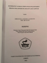 Image of Penerapan Ajaran Pertanggungjawaban Pidana Dalam Kecelakaan Lalu-Lintas