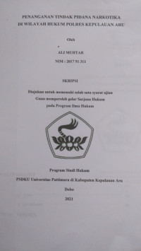 Image of Penanganan Tindak Pidana Narkotika Di Wilayah Hukum Polres Kepulauan Aru