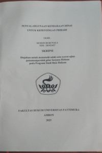 Image of Penyalahgunaan Kendaraan Dinas Untuk 
Kepentingan Pribadi,