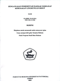 Image of PENGAWASAN PEMERINTAH DAERAH TERHADAP 
KERUSAKAN LINGKUNGAN HIDUP.