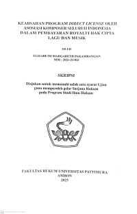 Image of “Keabsahan Program 
Direct License Oleh Asosiasi Komposer Seluruh Indonesia Dalam 
Pembayaran Royalti Hak Cipta Lagu Dan Musik”