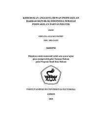 Image of Kedudukan Anggota Dewan 
Perwakilan Daerah Sebagai Perwakilan Partai Politik