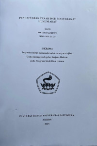 Image of Pendaftaran Tanah Dati Masyarakat Hukum 
Adat,