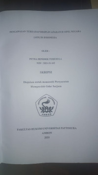 Image of PENGAWASAN 
TERHADAP DISIPLIN APARATUR SIPIL NEGARA (ASN) DI-INDONESI