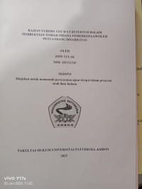 Image of kajian yuridis visum et repertum dalam pembuktian tidak 
pidana pemerkosaan oleh penyandang disabiltas