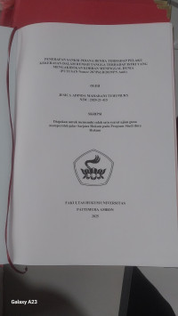 Image of Penerapan 
Sanksi Pidana Denda Terhadap Pelaku Kekerasan Dalam Rumah Tangga 
Terhadap Istri Yang Mengakibatkan Korban Meninggal Studi Putusan Nomor 
287/Pid.B/2019/PN Amb