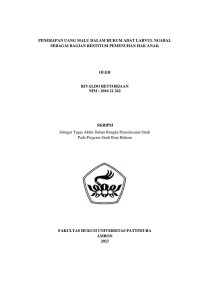 Image of Penerapan Uang Malu Dalam Hukum Adat Lervul Ngabal Sebagai Bagian Restitusi Pemenuhan Hak Anak