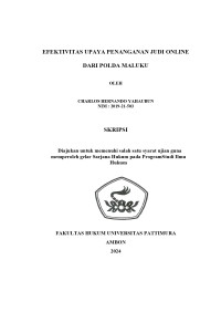 Image of Efektivitas Upaya 
Penanganan Judi Online Dari Polda Maluku,