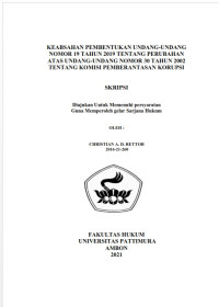 Image of Keabsahan Pembentukan Undang-Undang Nomor 19 Tahun 2019 Tentang Perubahan Atas Undang-Undang Nomor 30 Tahun 2002 Tentang Komisi Pemberantasan Korupsi