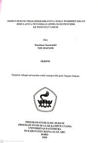 Image of Akibat Hukum Tidak Diserahkannya Surat Pemberitahuan Dimulainya Penyidikan (SPDP) Oleh Penyidik Ke Penuntut Umum