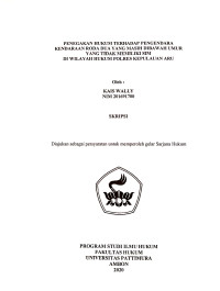 Image of Penegakan Hukum Terhadap Pengendara Kenderaan Roda DuaYang Masih Dibawah Umur Yang Tidak Memiliki SIM Di Wilayah Hukum Polres Kepulauan Aru