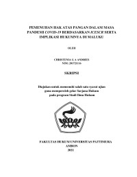Image of Pemenuhan Hak Atas Pangan Dalam Masa Pandemi Covid-19 Berdasarkan ICESCR Serta Implikasi Hukumnya Di Maluku
