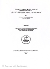 Image of Pengujian Nuklir (Rudal Balistik) Oleh Korea Utara Menurut Persfektif Hukum Internasional