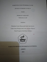 Image of Pemenuhan Hak Pendidikan Anak Di Masa Pandemi Covid-19