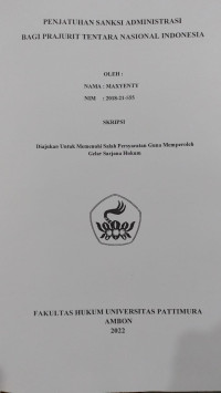 Image of Penjatuhan Sanksi Administrasi Bagi Prajurit Tentara Nasional Indonesia