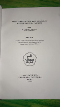 Image of Pendaftaran Merek Dagang dengan Menggunakan Kata Umum