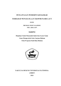Image of Pengawasan Pemerintah Daerah 
Terhadap Ekspor Pasir Laut,