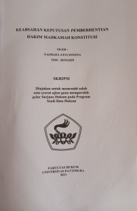 Image of Keabsahan Keputusan Pemberhentian Hakim Mahkamah Konstitusi