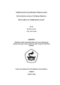 Image of Pertanggungjawaban Pidana Dan Penanggulangan 
Tindak Pidana Pencabulan Terhadap Anak,