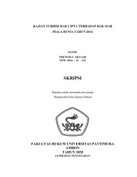 Image of Kajian Yuridis Hak Cipta Terhadap Hak Siar Piala Dunia Tahun 2014