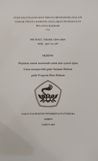 Image of Pertangungjawaban Pidana Bendahara Dalam Tindak Pidana Korupsi Anggaran Pendapatan Belanja Daerah