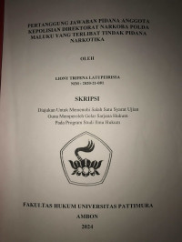 Image of Pertanggung
 Jawaban Pidana Anggota Kepolisian Direktorat Narkoba Polda Maluku Yang
 Terlibat Tindak Pidana Narkotika