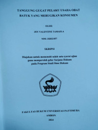 Image of Tanggung Gugat Pelaku Usaha Obat Batuk Yang 
Merugikan Konsumen