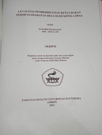 Image of Legalitas Pemberhentian Ketua Badan Permusyawaratan Desa Oleh Kepala Desa