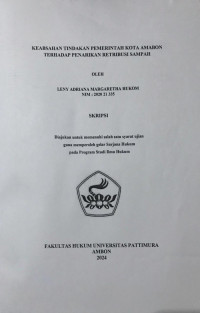 Image of Keabsaan Tindakan Pemerintah Kota 
Ambon Terhadap Penarikan Retribusi Sampah Pasar Mardika