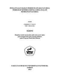 Image of Pengawasan Badan Permusyawaratan Desa 
Terhadap Kinerja Kepala Desa Dalam Pembangunan,