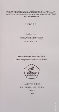 Image of Peran Penyidik Dalam Neggungkap Pelaku Pembunuhan Dengan Menggunakan Metode Daktiloskopi