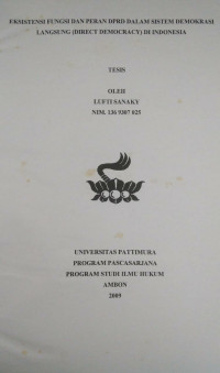 Image of Eksistensi Fungsi Dan Peran DPRD Dalam Sistem Demokrasi Langsung (Direct Democracy) Di Indonesia