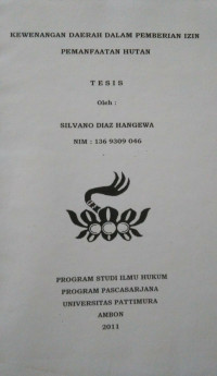 Image of Kewenangan Daerah Dalam Pemberian Izin Pemanfaatan Hutan