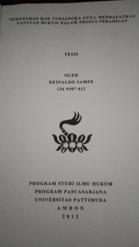 Image of Pemenuhan Hak Tersangka Guna Mendapatkan Bantuan Hukum Dalam Proses Peradilan