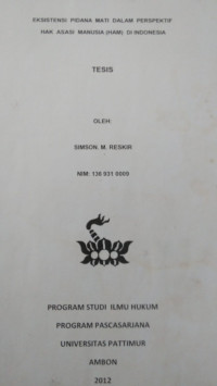 Image of Eksistensi Pidana Mati Dalam Perspektif Hak Asasi Manusia (HAM) Di Indonesia