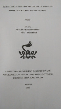 Image of Dimensi Hukum Kerugian Negara Dalam Hubungan Kontrak Pengadaan Barang Dan Jasa