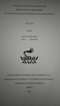 Image of Tanggung Jawab Negara Dalam Penanganan Fakir Miskin (Suatu Kajian Dalam Perspektif Hak Asasi Manusia)