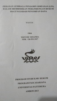 Image of Peranan Lembaga Penjamin Simpanan (LPS) Dalam Memberikan Perlindungan Hukum Bagi Nasabah Penyimpan Dana