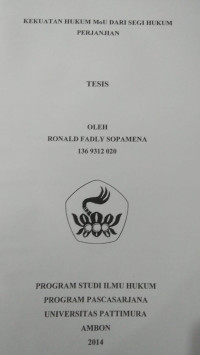 Image of Kekuatan Hukum MoU Dari Segi Hukum Perjanjian