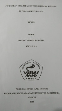 Image of Penegakan Hukum Dalam Tindak Pidana Korupsi Di Wilayah Kepulauan