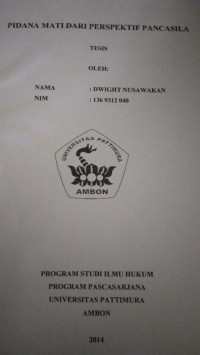 Image of Pidana Mati Dari Perspektif Pancasila