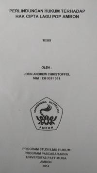 Image of Perlindungan Hukum Terhadap Hak Cipta Lagu Pop Ambon