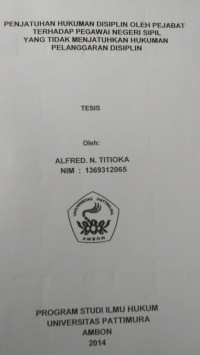 Image of Penjatuhan Hukuman Disiplin Oleh Pejabat Terhadap Pegawai Negeri Sipil Yang Tidak Menjatuhkan Hukuman Pelanggaran Disiplin