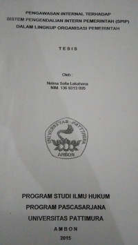 Image of Pengawasan Internal Terhadap Sistem Pengendalian Intern Pemerintah (SPIP) Dalam Lingkup Organisasi Pemerintahan