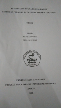 Image of Pembatasan Upaya Hukum Kasasi Terhadap Perkara Tata Usaha Negara Tertentu