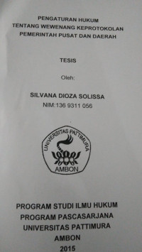 Image of Pengaturan Hukum Tentang Wewenang Keprotokolan Pemerintah Pusat Dan Daerah